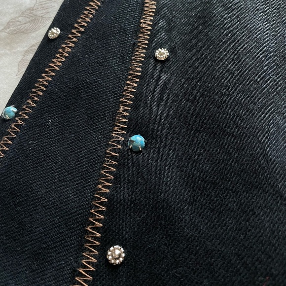 Vintage Y2K Upcycled Levi’s Flare Jeans Low Rise Embellished 28 Festival Bratz - Picture 14 of 14